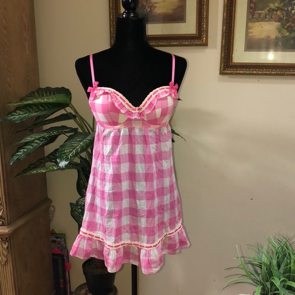 Victoria's Secret Other - VS Heart Pink plaid babydoll